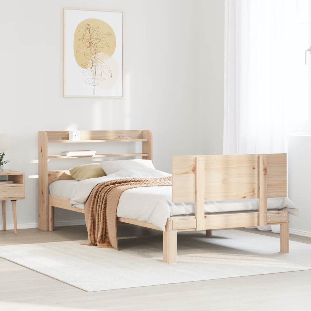 Bed Frame with Headboard without Mattress 100x200 cm